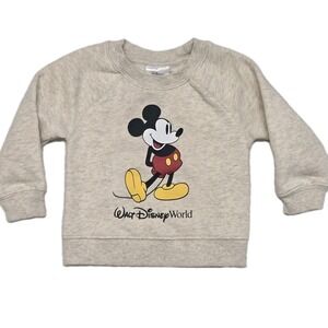 Disney Baby Mickey Mouse Walt Disney World Crewneck Sweatshirt Cream 12-18 Month